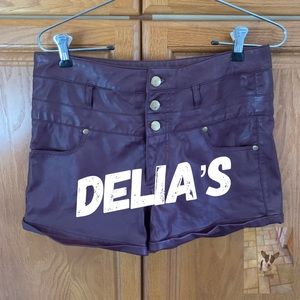 Delia’s faux leather shorts size 8
